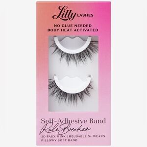 New Sealed Lilly Lashes Self-Adhesive Band False Eyelashes in Rule Breaker Black